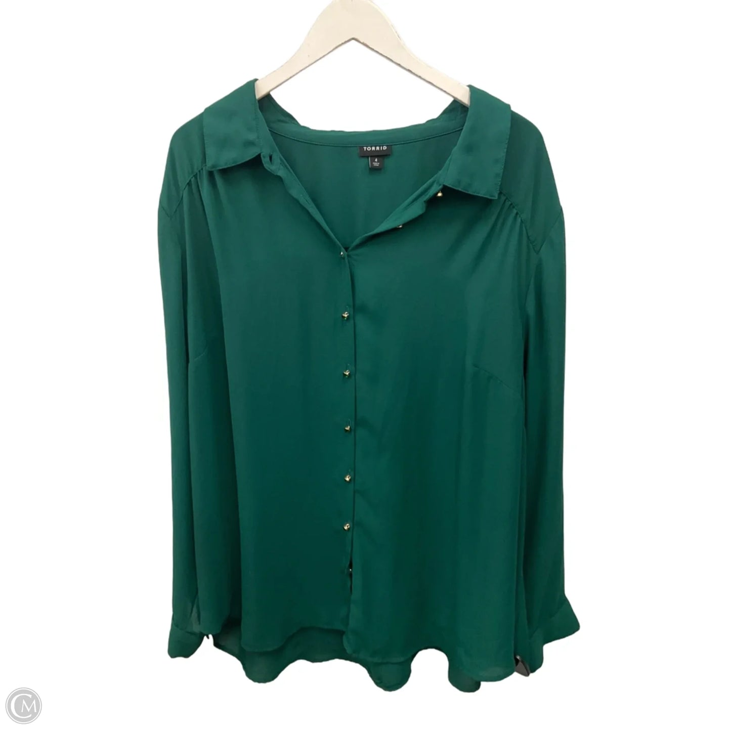 Top Long Sleeve By Torrid In Green, Size: 4x
