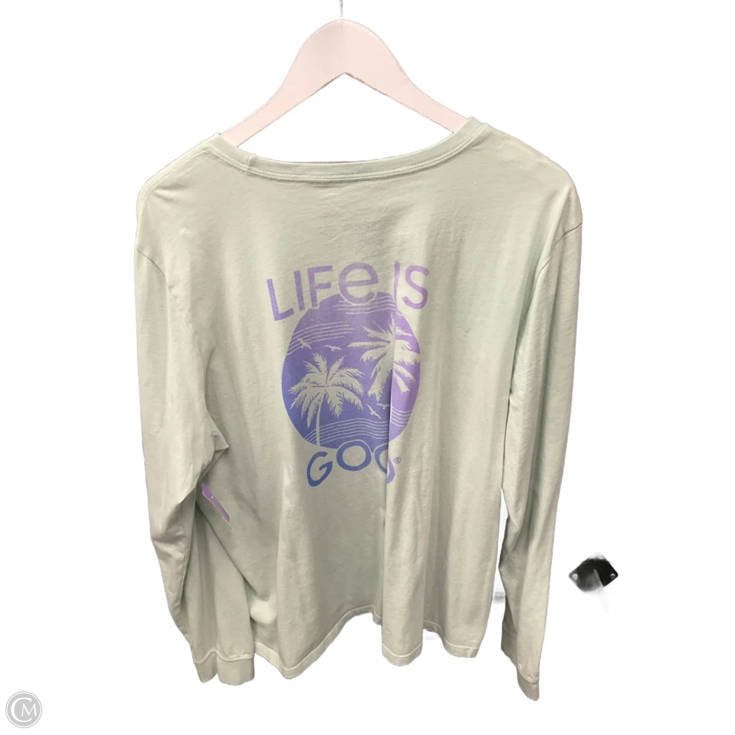 Top Long Sleeve By Life Is Good In Green, Size: 3x