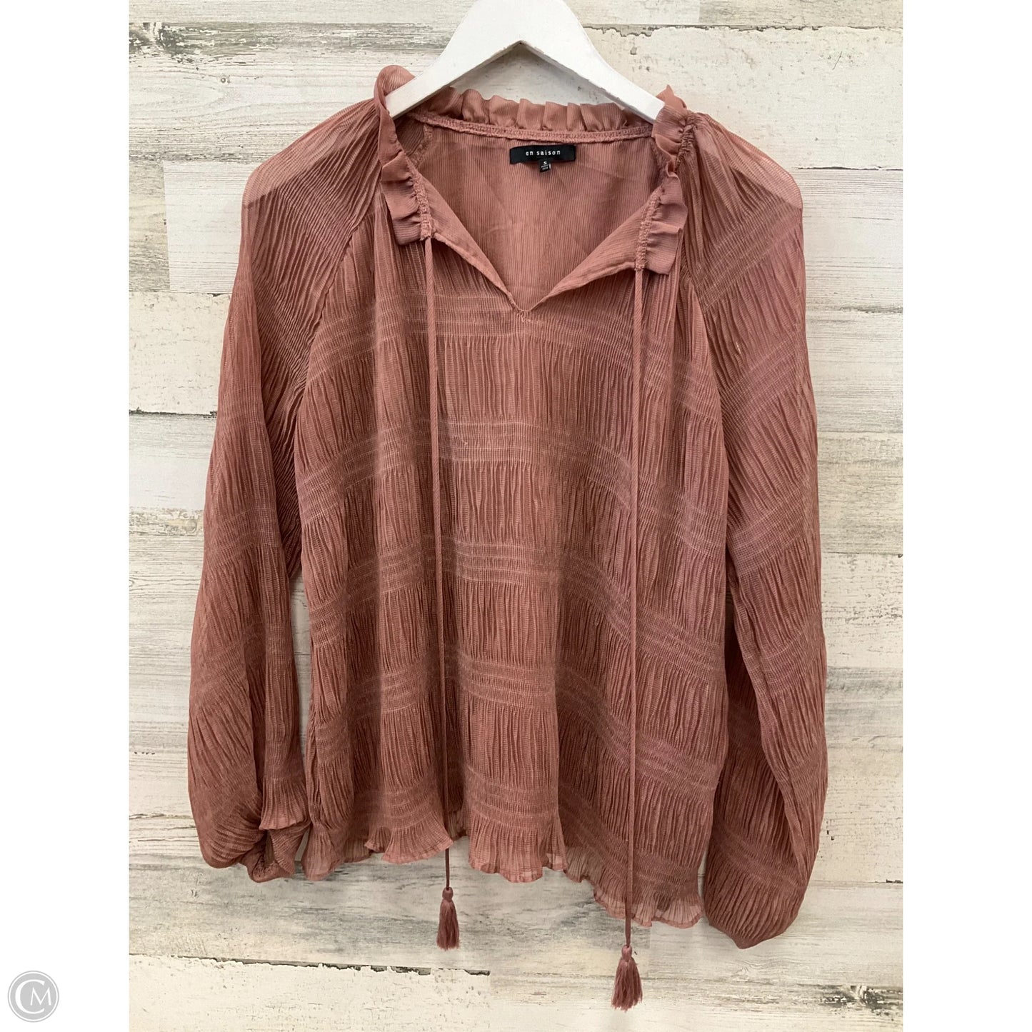 Top Long Sleeve By En Saison In Mauve, Size: S