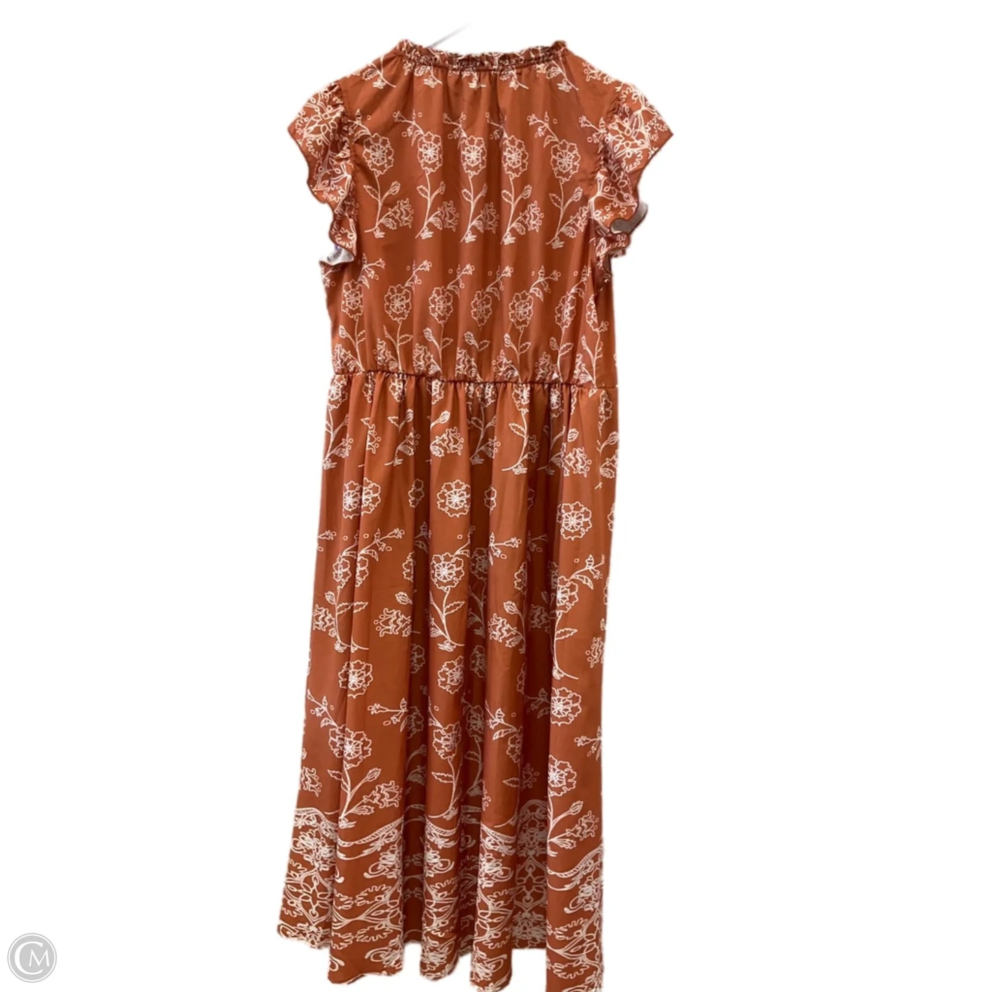 Dress Casual Midi By Clothes Mentor In Orange, Size: 1x