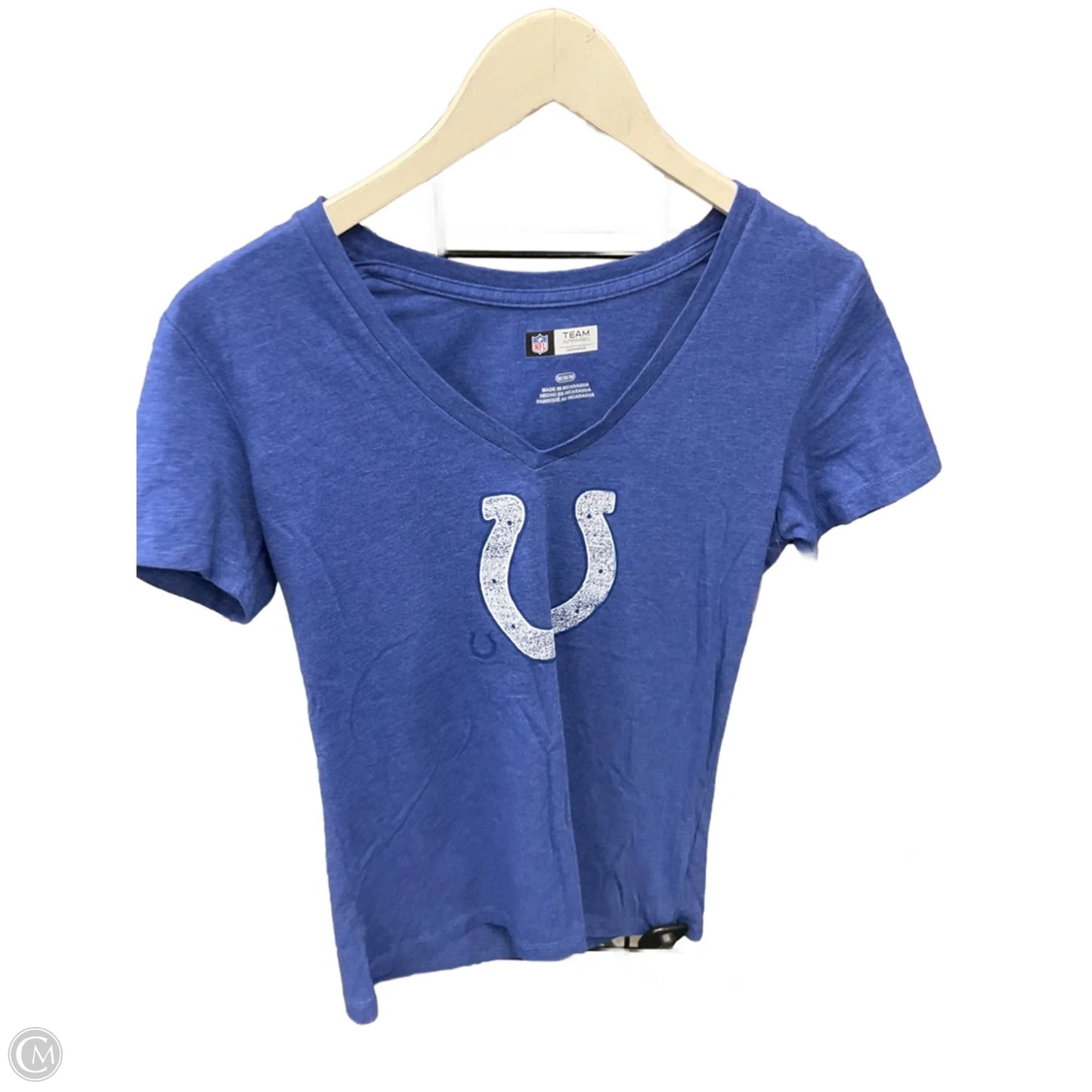Athletic Top Short Sleeve By Nfl In Blue, Size: M