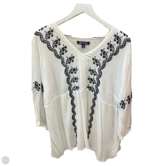 Top 3/4 Sleeve By Romans In White, Size: L