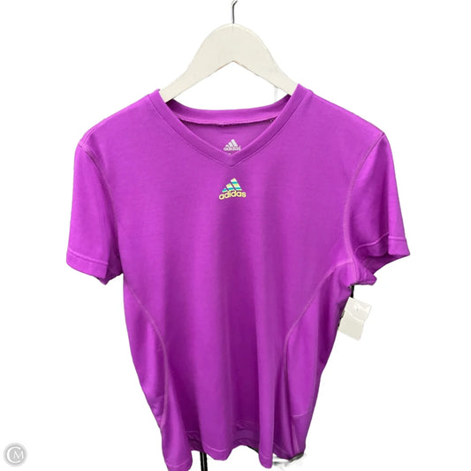 Athletic Top Short Sleeve By Adidas In Purple, Size: L