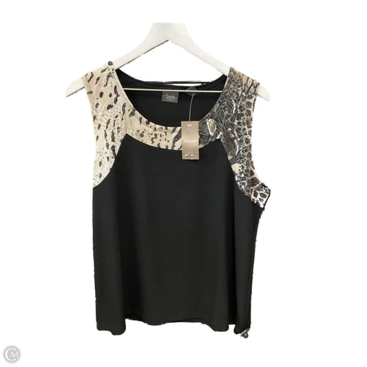Tank Top By Chicos In Black & Cream, Size: L