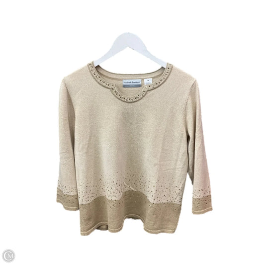 Top 3/4 Sleeve By Alfred Dunner In Beige, Size: Mp