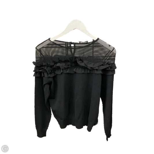 Top Long Sleeve By Sioni In Black, Size: M