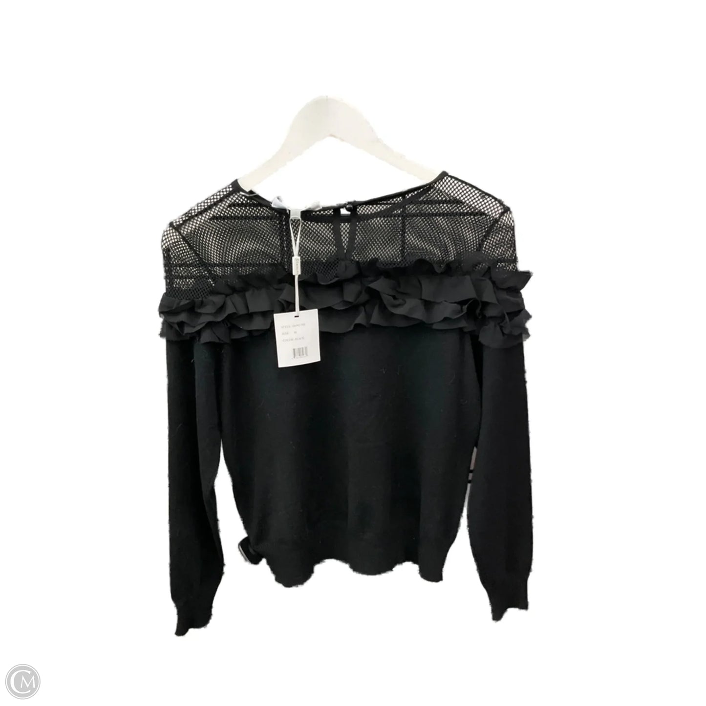 Top Long Sleeve By Sioni In Black, Size: M