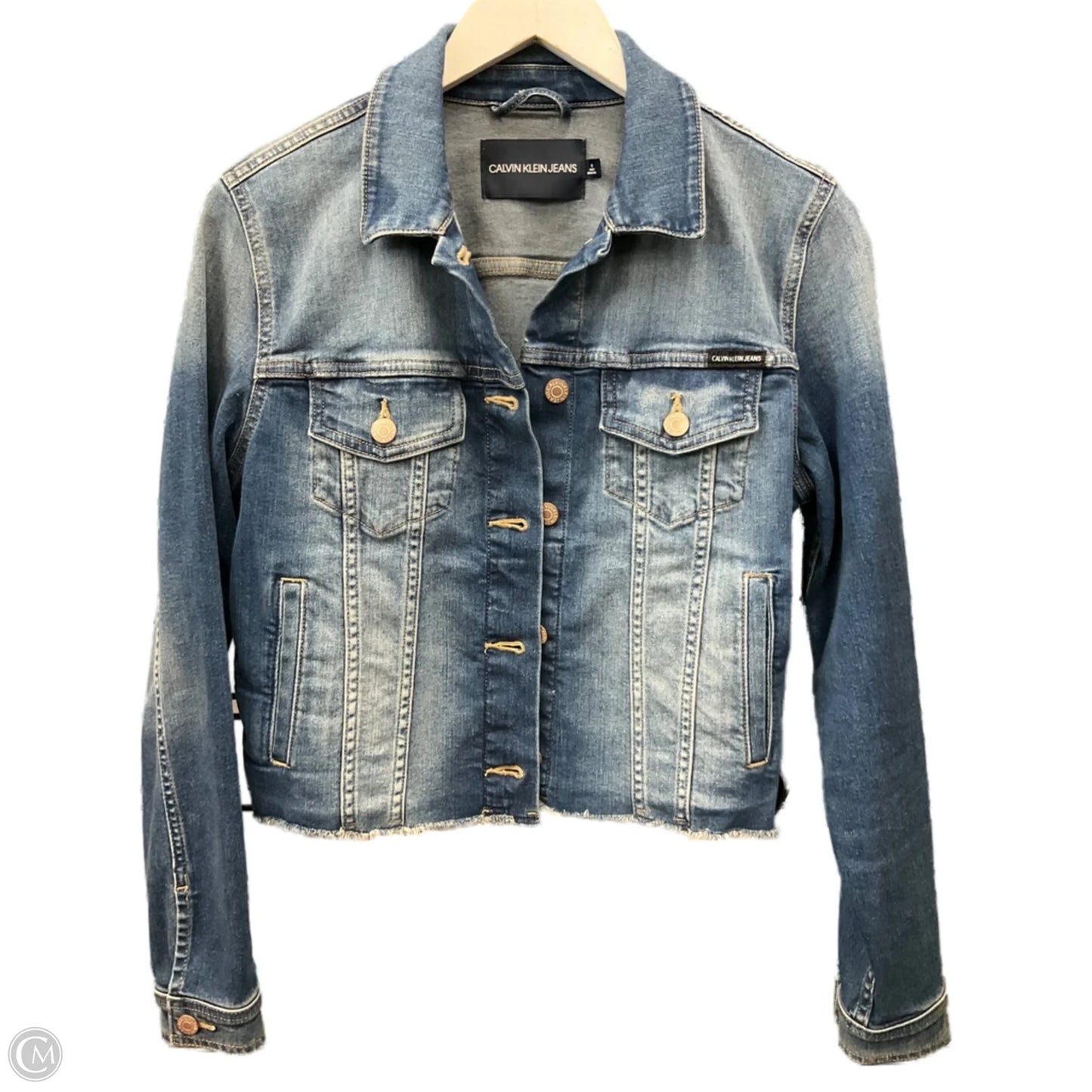 Jacket Denim By Calvin Klein In Blue Denim, Size: M