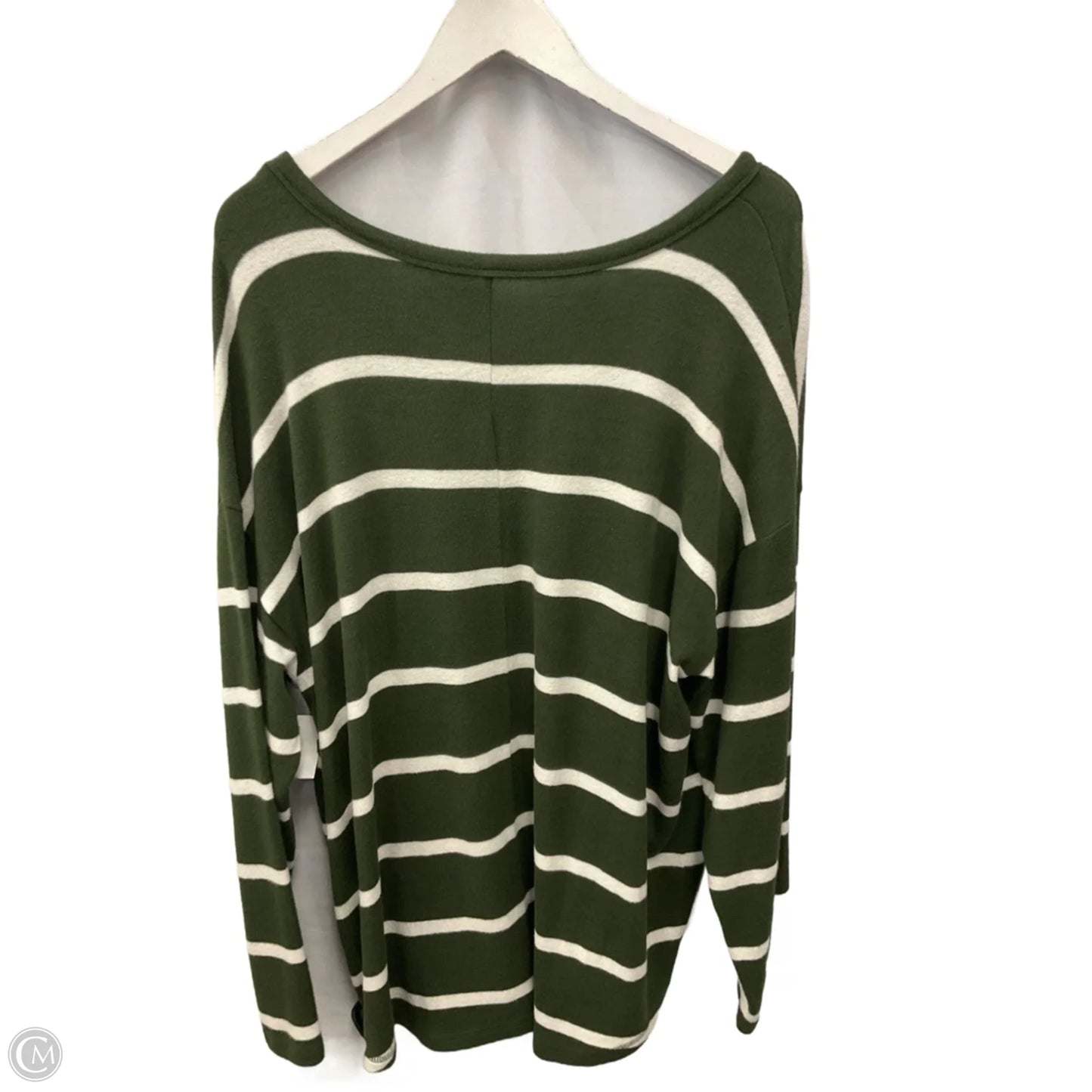 Sweater By Sonoma In Green & White, Size: 1x