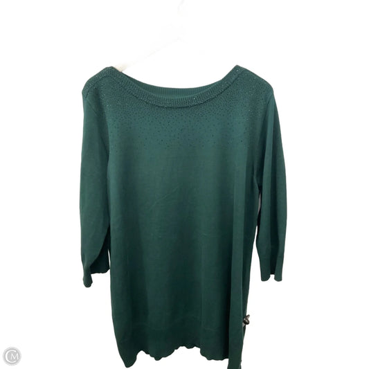 Sweater Short Sleeve By Cable And Gauge In Green, Size: 2x