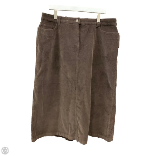 Skirt Midi By Croft And Barrow In Brown, Size: 18
