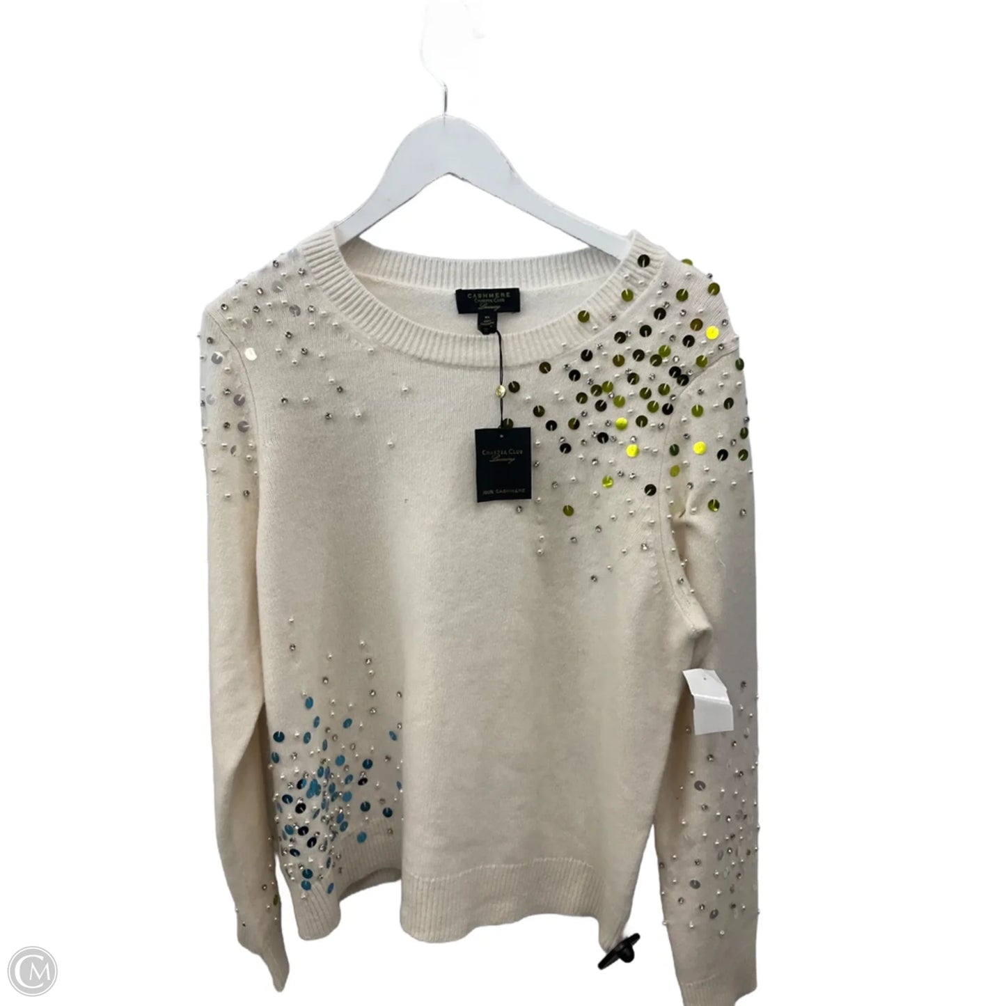 Sweater Cashmere By Charter Club In Cream, Size: Xl