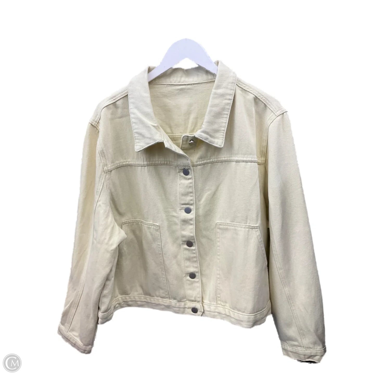 Jacket Denim By Clothes Mentor In Yellow Denim, Size: 3x