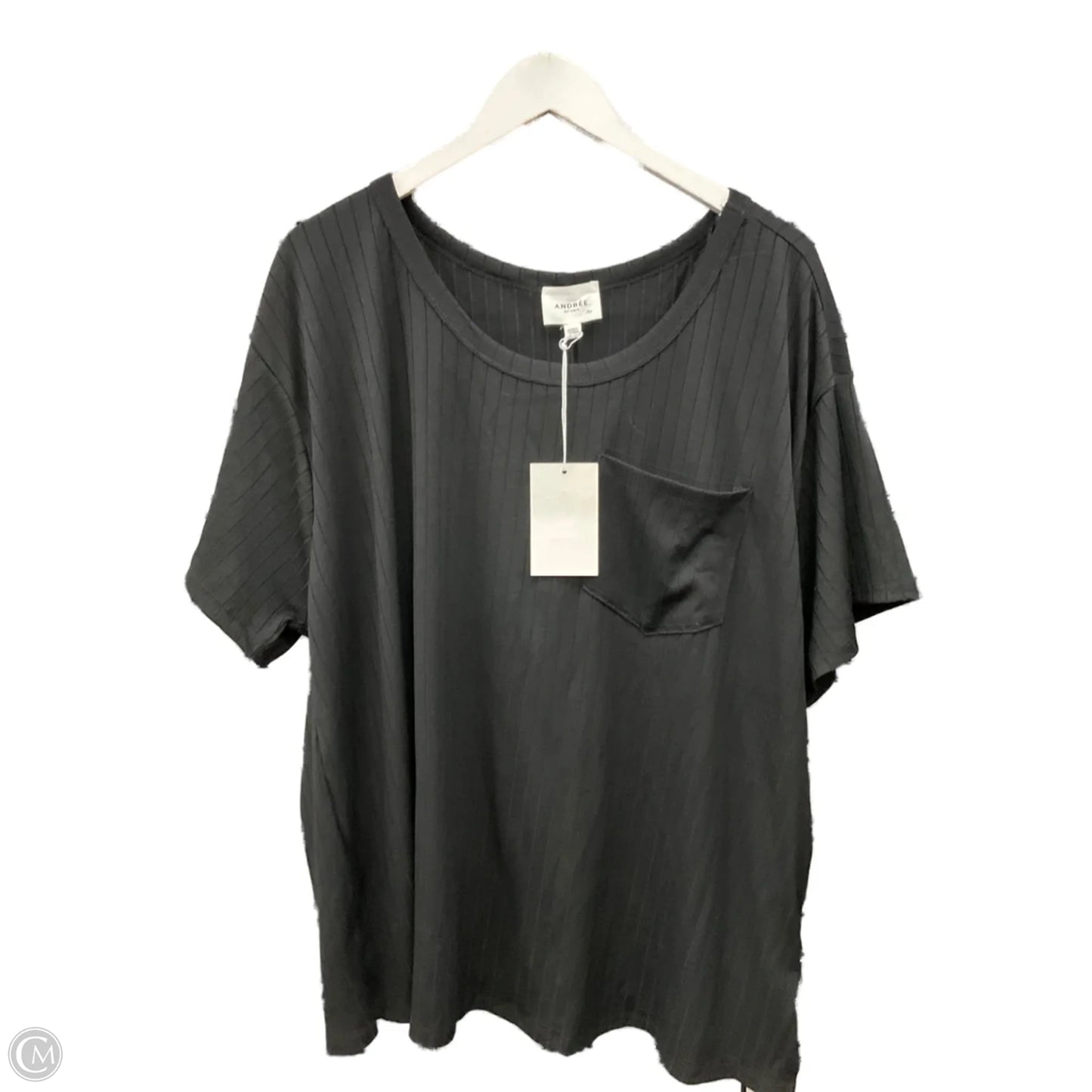 Top Short Sleeve By Andree By Unit In Black, Size: 2x
