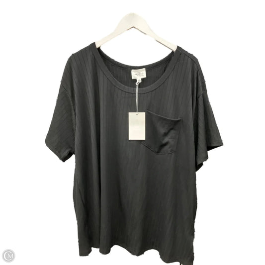 Top Short Sleeve By Andree By Unit In Black, Size: 2x