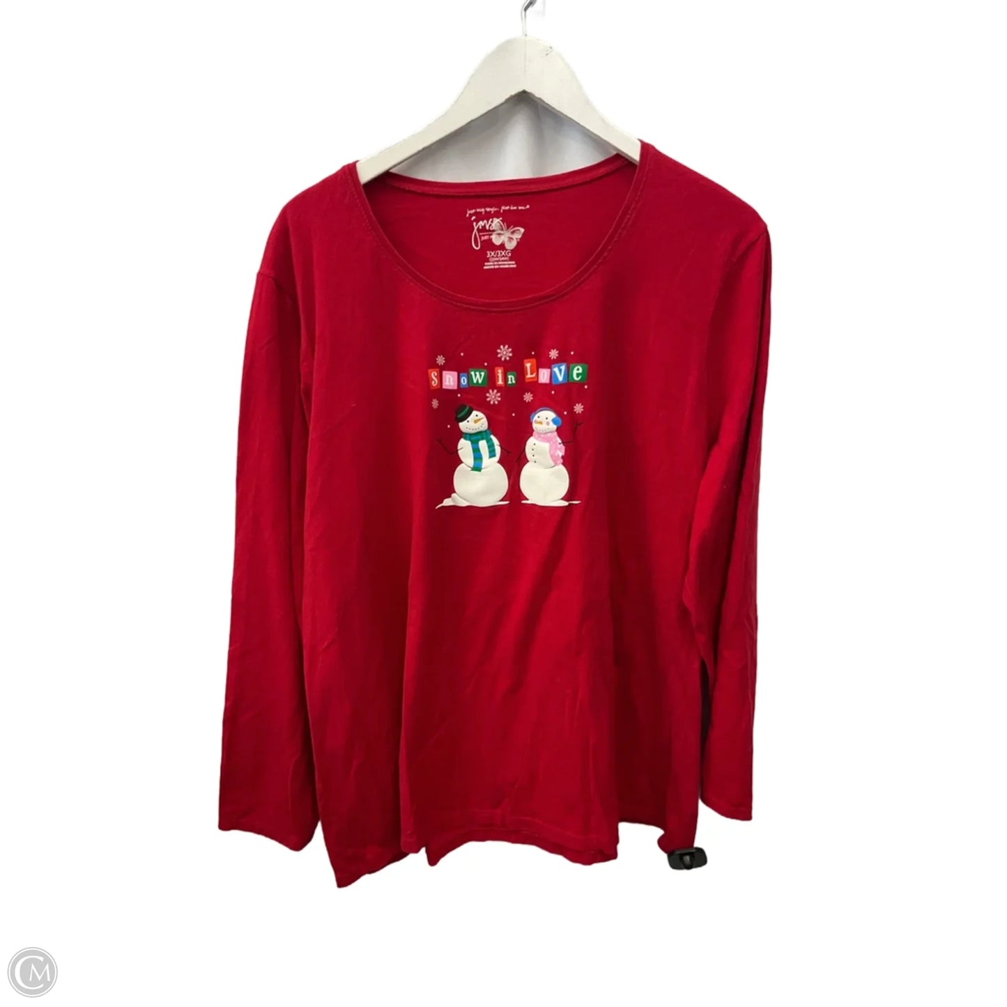 Top Long Sleeve By Just My Size In Red, Size: 3x