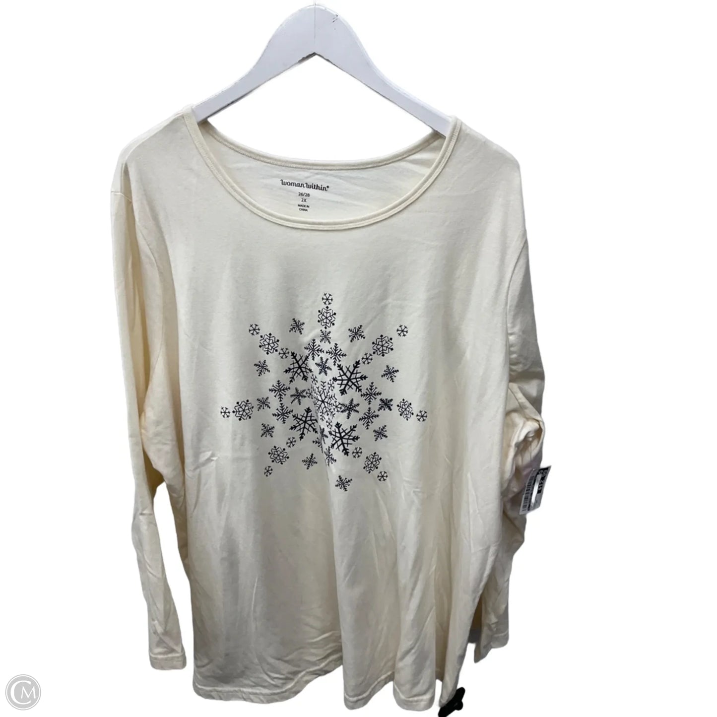 Top Long Sleeve By Clothes Mentor In Beige, Size: 2x