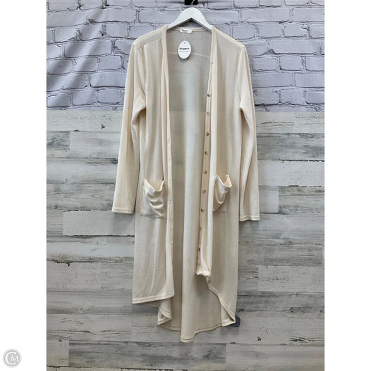Cardigan By Clothes Mentor In Ivory, Size: L