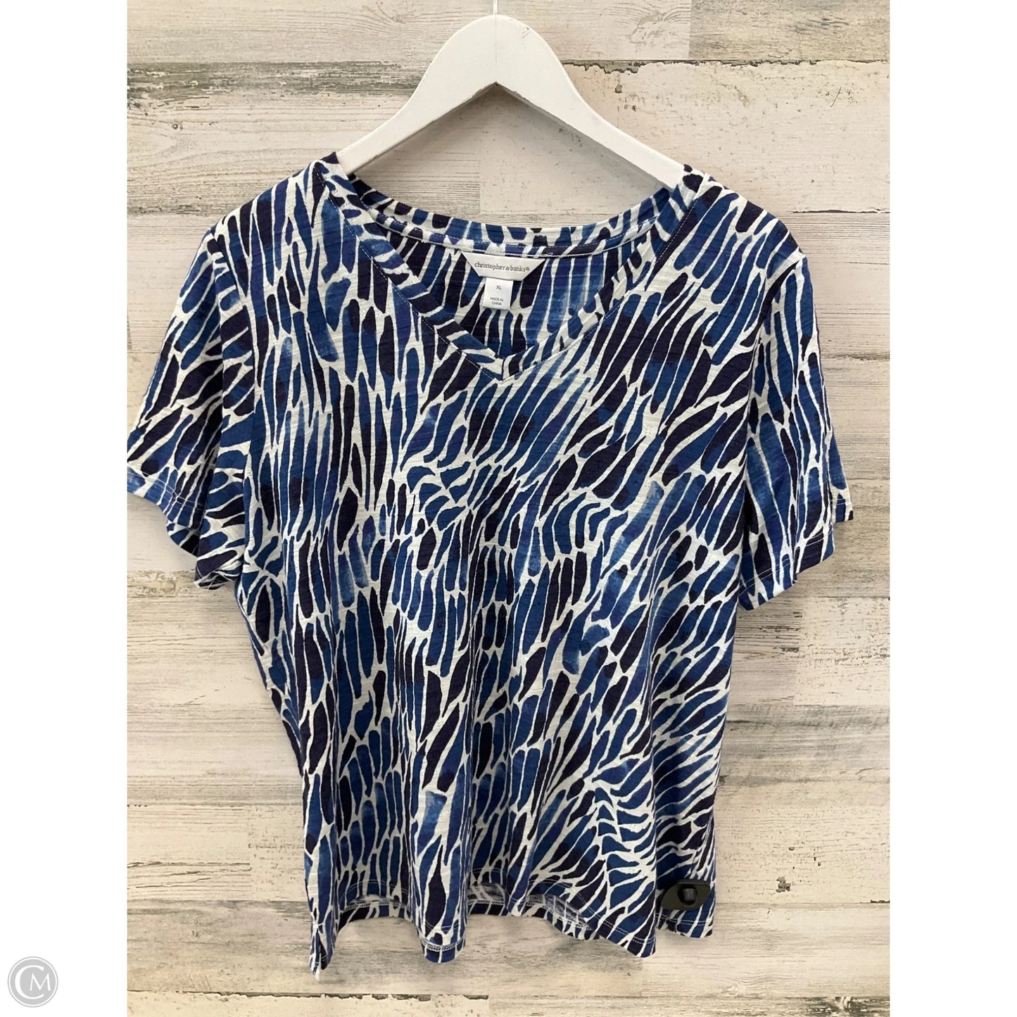 Top Short Sleeve By Christopher And Banks In Blue, Size: Xl