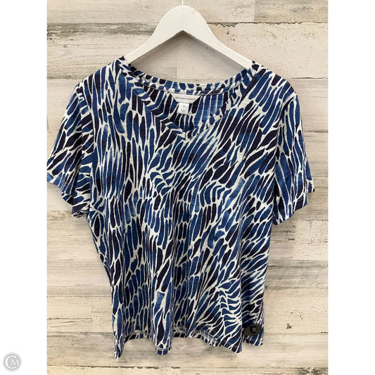 Top Short Sleeve By Christopher And Banks In Blue, Size: Xl