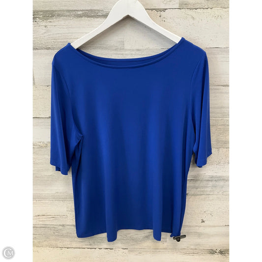 Top Short Sleeve By Susan Graver In Blue, Size: L