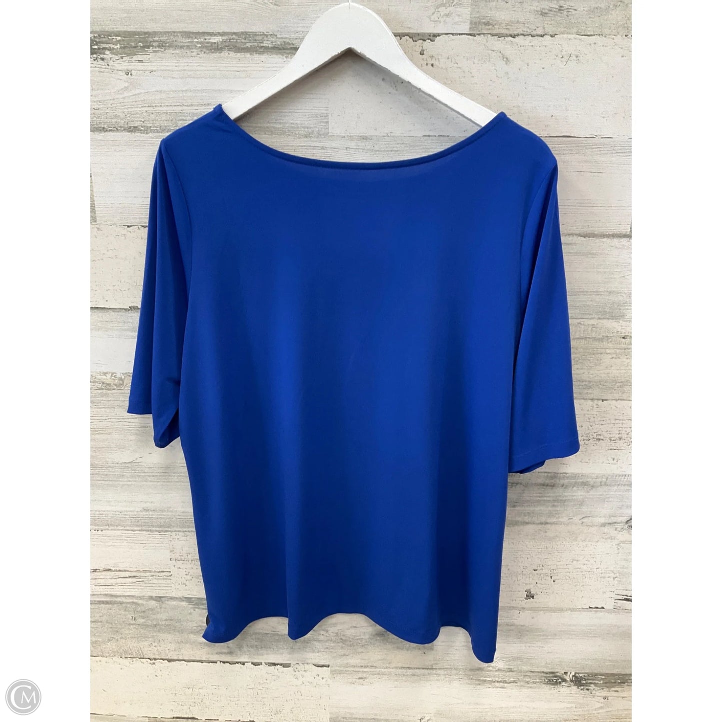 Top Short Sleeve By Susan Graver In Blue, Size: L