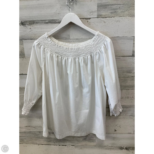 Top 3/4 Sleeve By J. Jill In White, Size: 1x