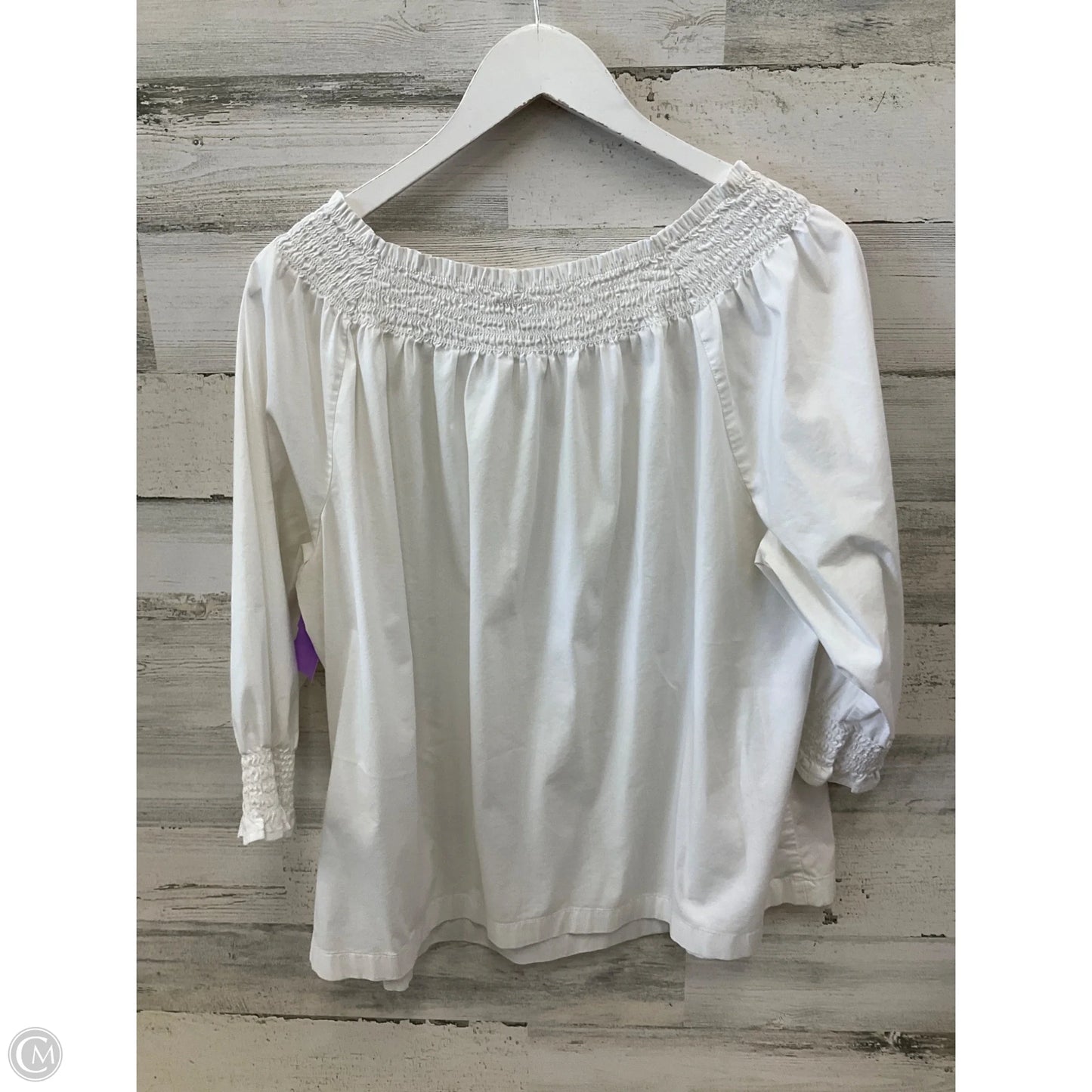 Top 3/4 Sleeve By J. Jill In White, Size: 1x