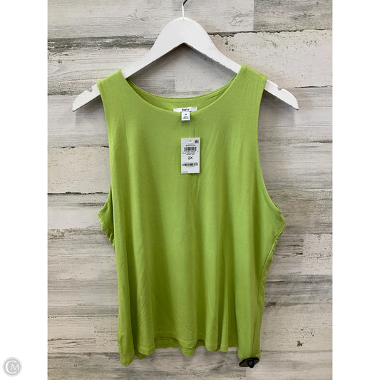 Top Sleeveless By Bar Iii In Green, Size: 2x