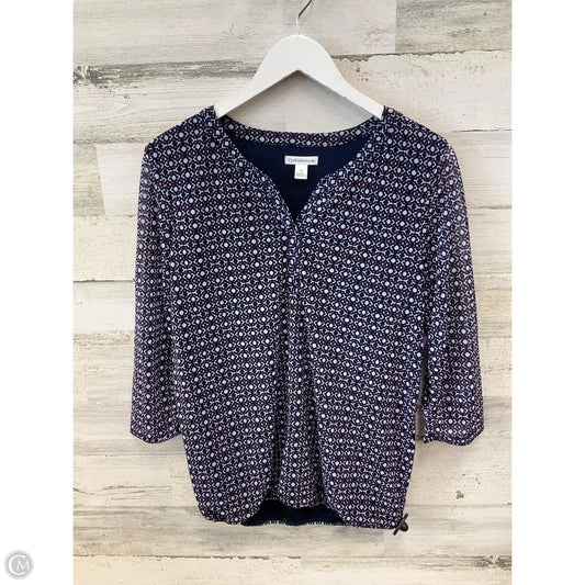 Top 3/4 Sleeve By Croft And Barrow In Purple, Size: M