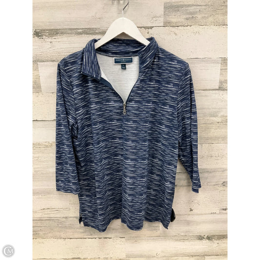 Top 3/4 Sleeve By Karen Scott In Blue, Size: L