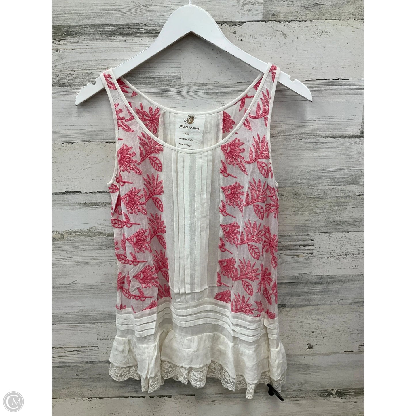 Top Sleeveless By Clothes Mentor In Pink & White, Size: S
