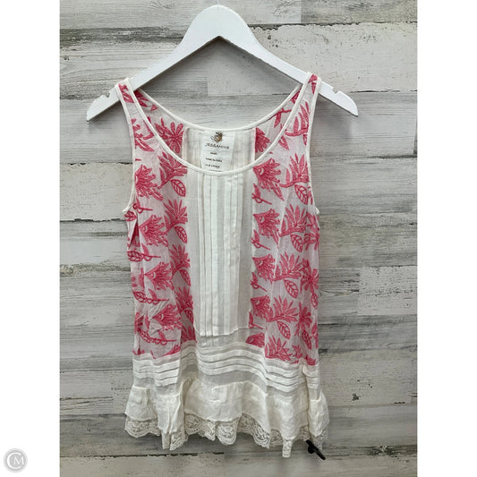 Top Sleeveless By Clothes Mentor In Pink & White, Size: S