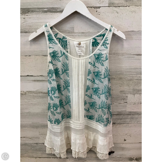 Top Sleeveless By Clothes Mentor In Green & White, Size: S