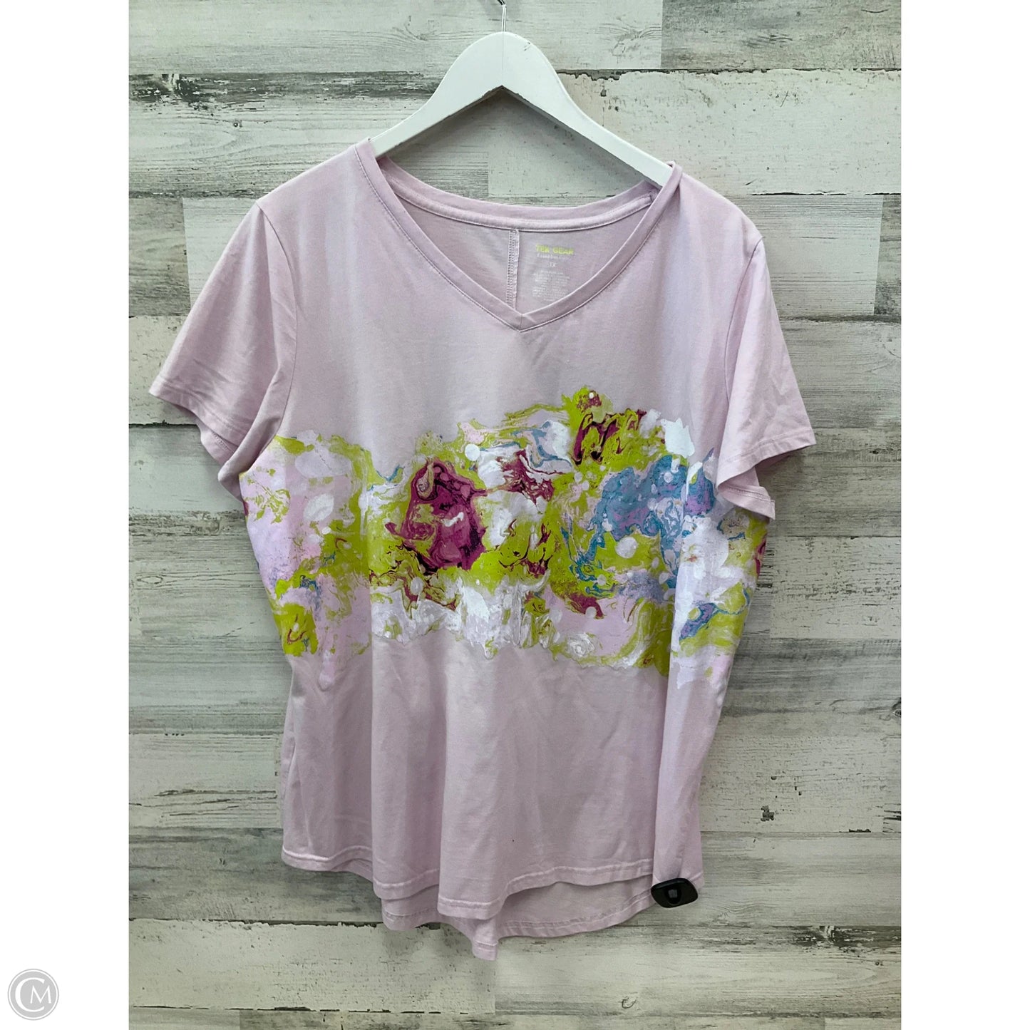 Top Short Sleeve By Tek Gear In Pink, Size: 1x