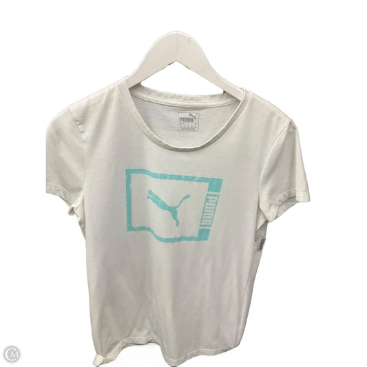 Athletic Top Short Sleeve By Puma In White, Size: S