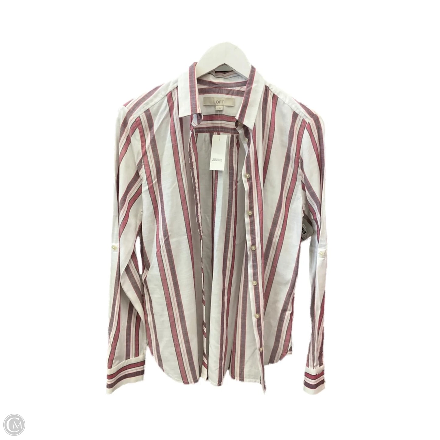 Top Long Sleeve By Loft In Striped Pattern, Size: S