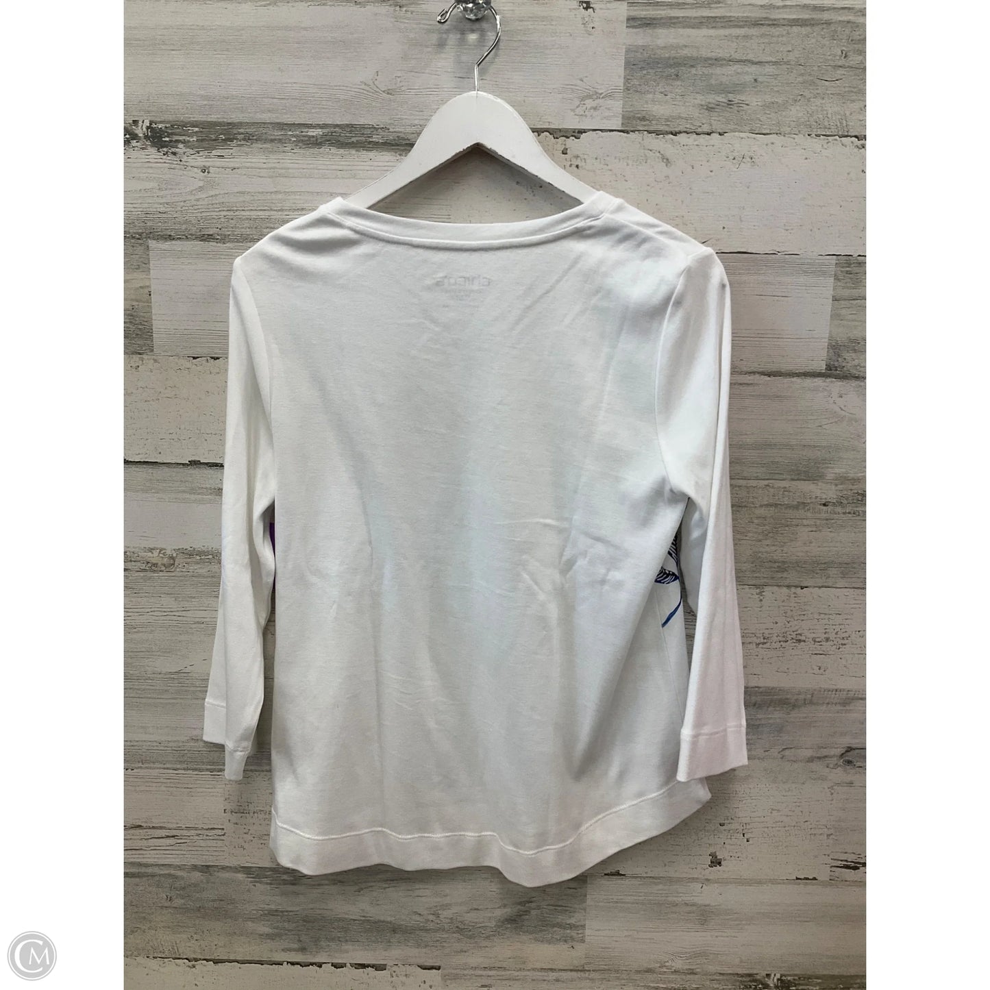 Top 3/4 Sleeve By Chicos In White, Size: M