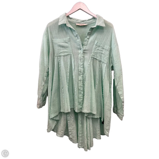 Tunic Long Sleeve By Clothes Mentor In Green, Size: L