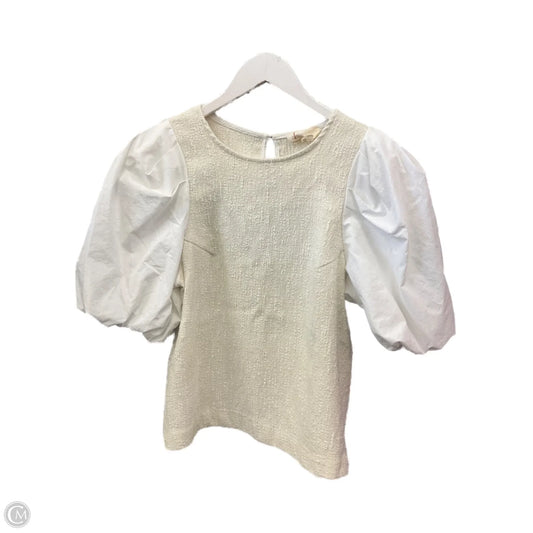 Top Short Sleeve By Anthropologie In Cream, Size: L
