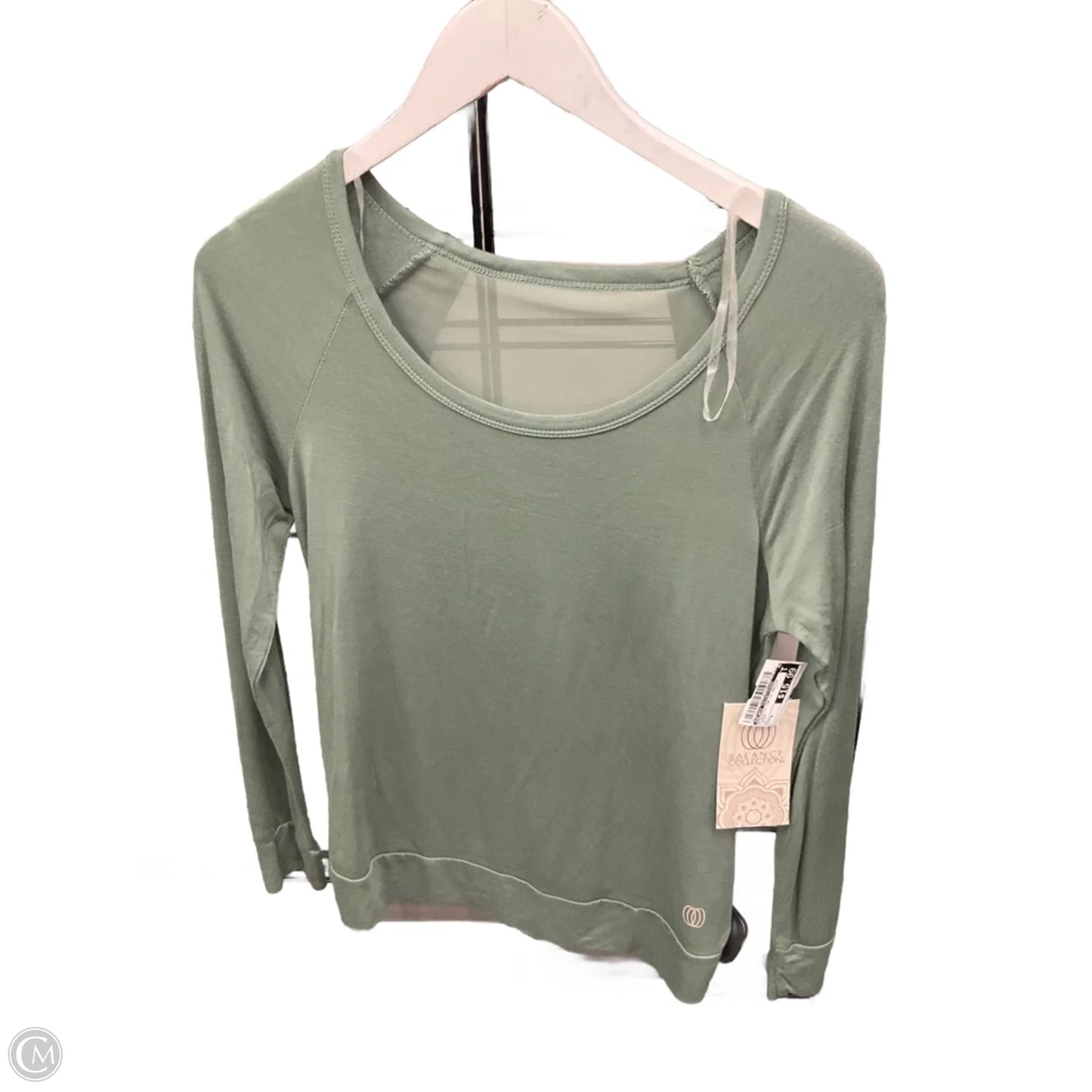 Athletic Top Long Sleeve Hoodie By Balance Collection In Green, Size: S