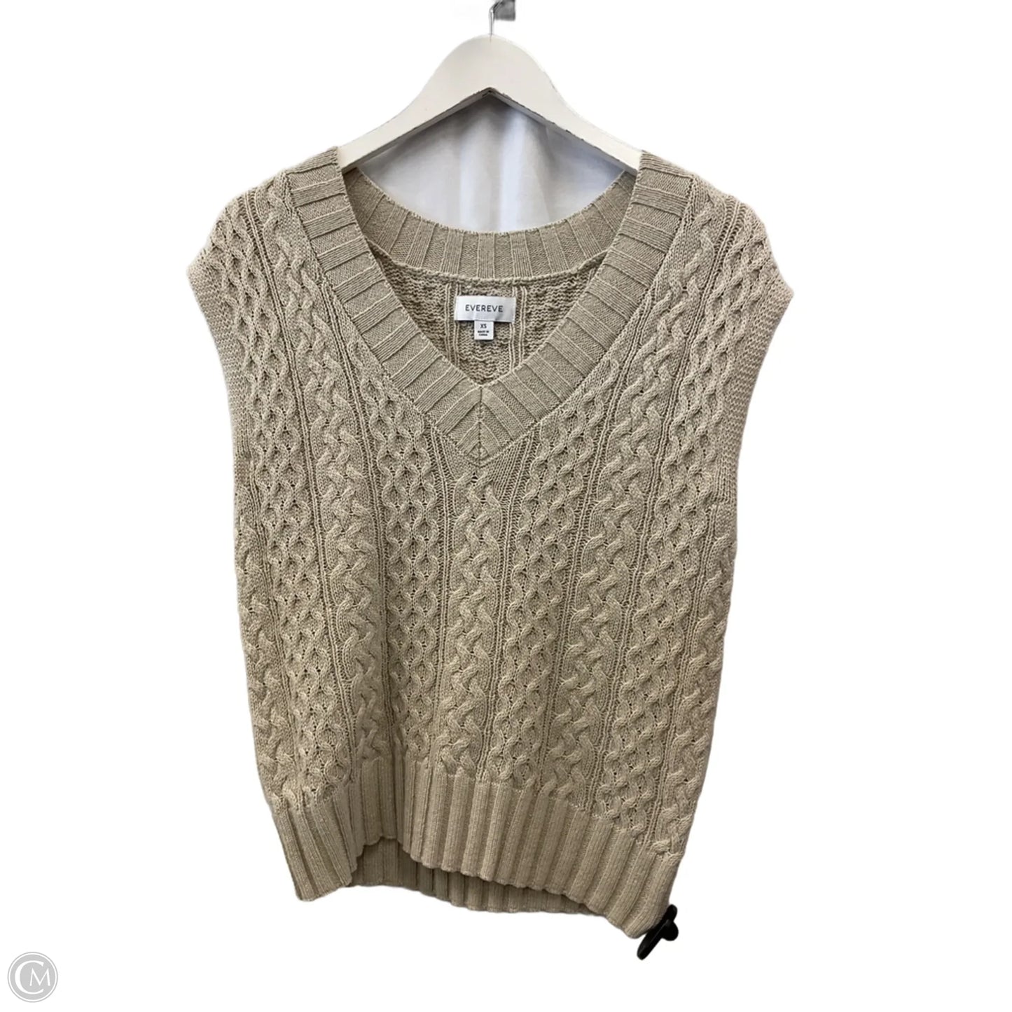 Vest Sweater By Evereve In Beige, Size: Xs