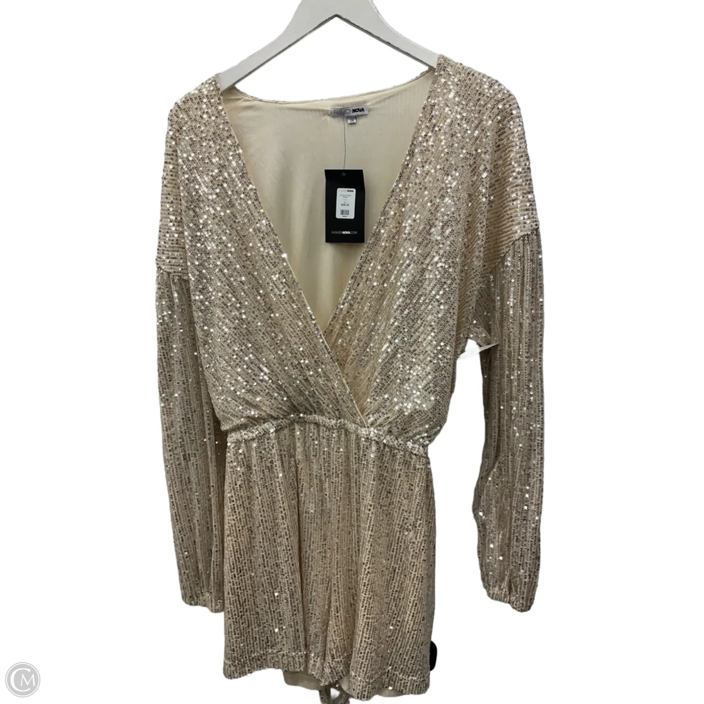 Romper By Fashion Nova In Gold & Silver, Size: 2x