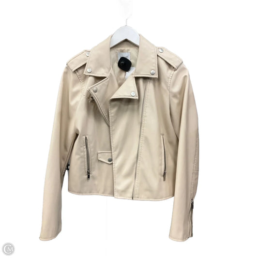 Jacket Moto By Nine West In Beige, Size: M
