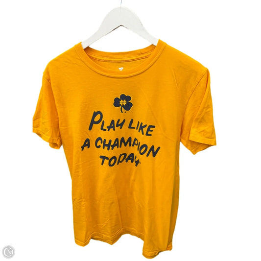Top Short Sleeve Basic By Fanatics In Yellow, Size: M