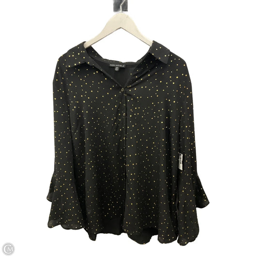 Top Long Sleeve By Sara Michelle In Black & Gold, Size: 2x