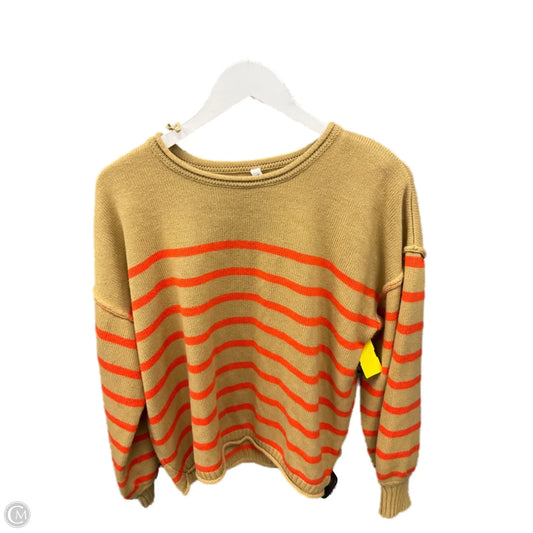 Sweater By Wishlist In Orange & Tan, Size: L