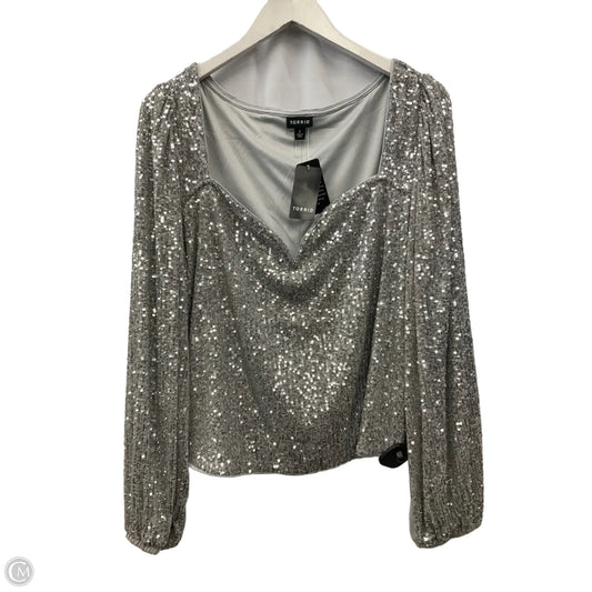 Top Long Sleeve By Torrid In Silver, Size: 2x