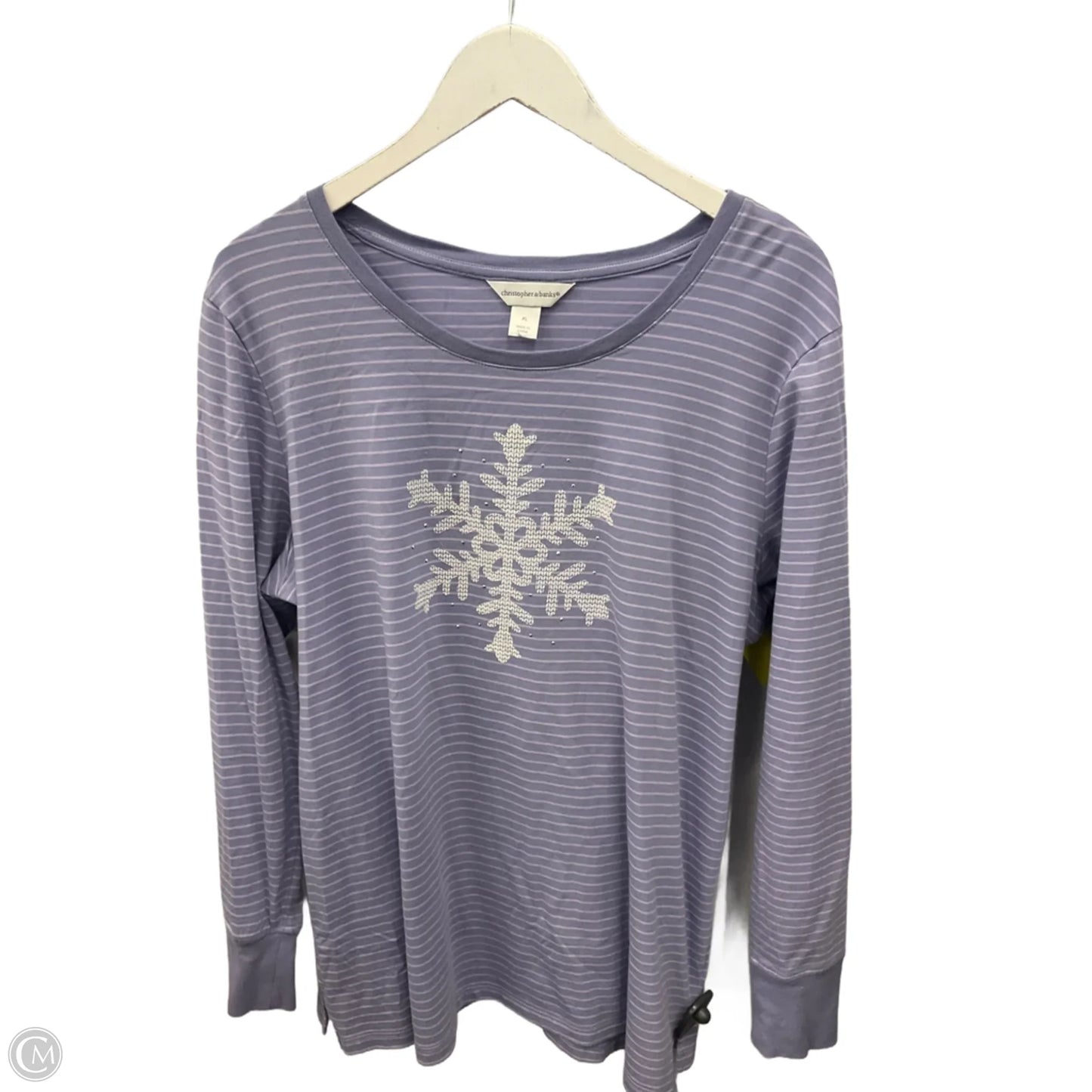 Top Long Sleeve By Christopher And Banks In Purple, Size: Xl