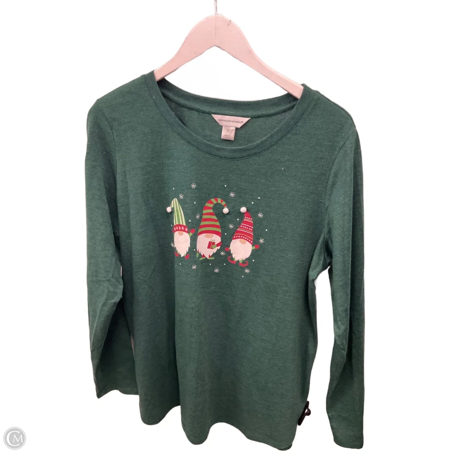 Top Long Sleeve By Christopher And Banks In Green, Size: Xl